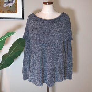 Anthropologie Moth Oversized Cowl Neck Sweater, Grey, Size M